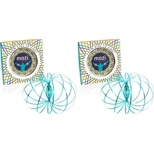 image:imageMozi Geometric Magic Flow Bracelet  Easy to Use  3D Bracelet Spiral Toy Spinning Bracelet Spiral for Children and Adults White SplatterSapphire Blue